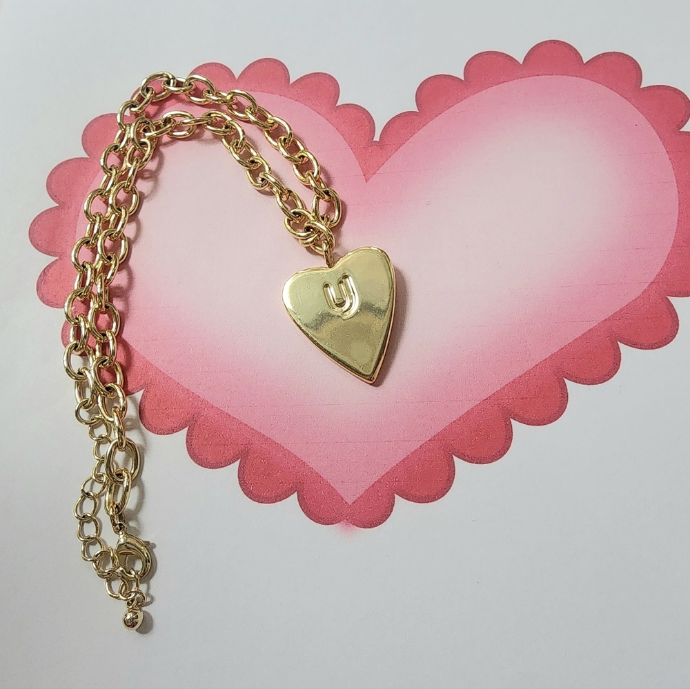 Gold Heart Pendant Necklace